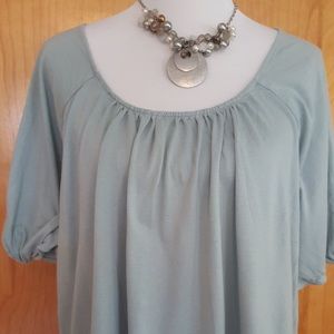 Blue Gathered Shirt ~ TWO for $15 ~